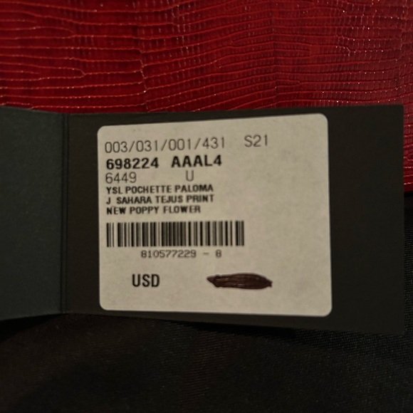 NEW Saint Laurent Paloma lizard embossed pochette - Picture 5 of 5